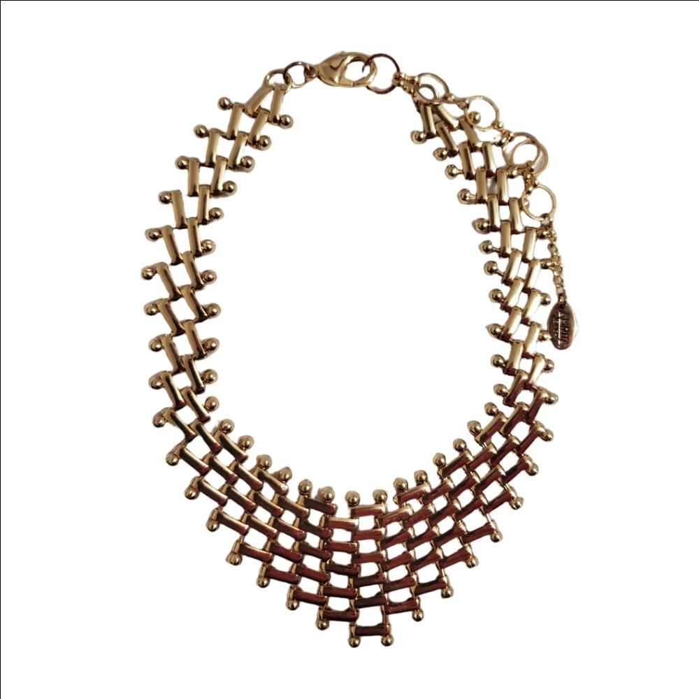 Amrita Singh Gold Tone Bib Collar Necklace